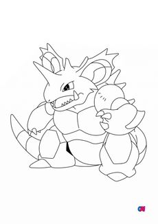 Coloriage Pokémon - 34 — Nidoking