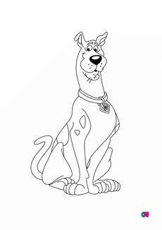 Coloriage Scooby-doo - Scooby-doo assis