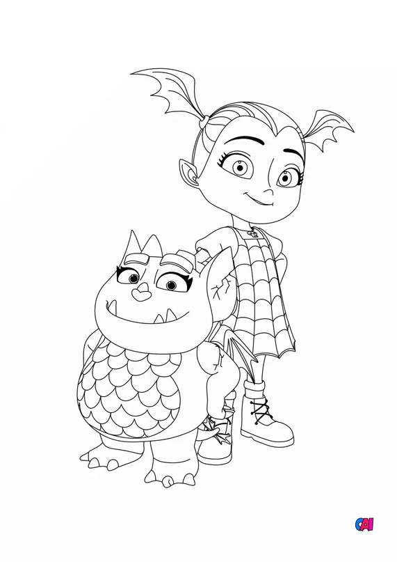 Coloriage Vampirina à imprimer - Vampirina et Gregoria