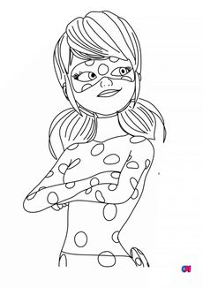 Coloriage Miraculous Ladybug - Ladybug bras croisés