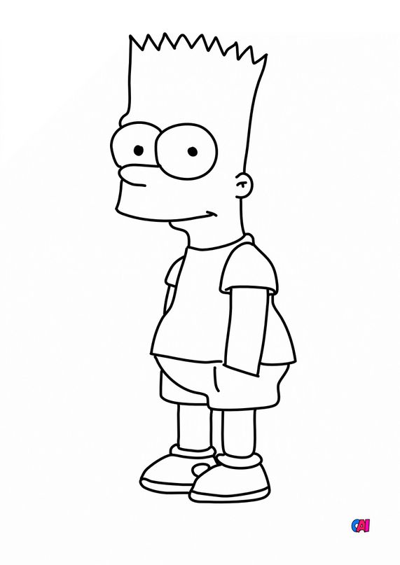 Coloriage Simpson à imprimer - Bart Simpson