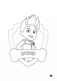 Coloriage Pat Patrouille - Ryder badge