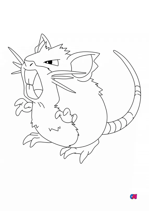 Coloriage Pokémon à imprimer - 20 - Rattatac