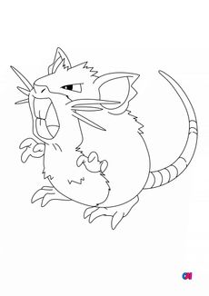 Coloriage Pokémon - 20 - Rattatac