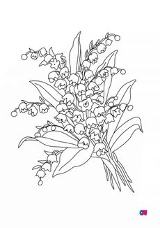 Coloriage 1er mai - brin de muguet 3