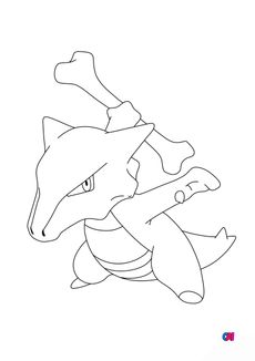 Coloriage Pokémon - 105 - Ossatueur