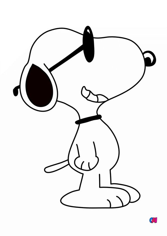 Coloriage Snoopy imprimer Snoopy et ses lunettes de soleil Coloriage Snoopy imprimer Snoopy et ses lunettes de soleil