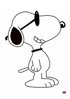Coloriage Snoopy - Snoopy et ses lunettes de soleil