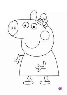 Coloriage Peppa Pig - Peppa sourit