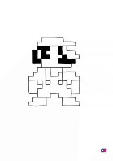 Coloriage Mario - Mario bros 8 bits