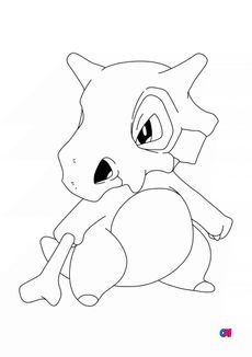 Coloriage Pokémon - 104 - Osselait