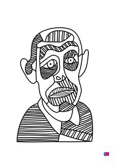 Coloriages de bâtiment et d'oeuvres d'art - Autoportrait - Jean Dubuffet