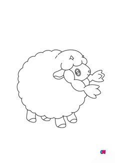 Coloriage Pokémon - 831 - Moumouton