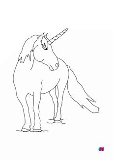 Coloriage Licornes - Licorne 4