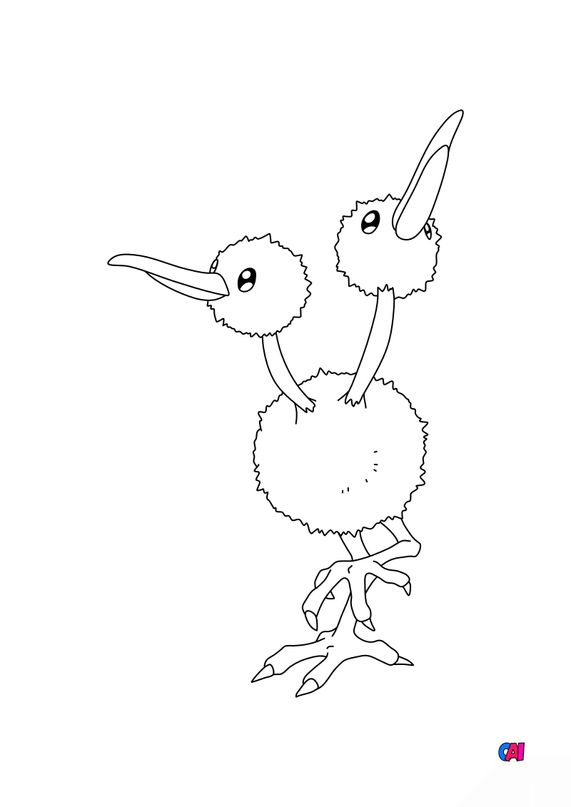 Coloriage Pokémon à imprimer - 84 - Doduo