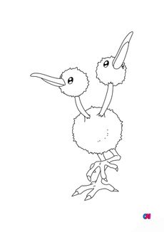 Coloriage Pokémon - 84 - Doduo