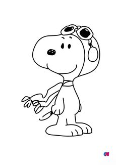 Coloriage Snoopy - Snoopy pilote