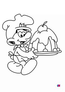 Coloriage Schtroumpfs - Schtroumpf cuisinier