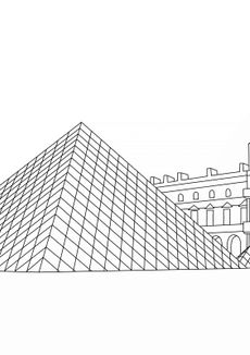 Coloriages de bâtiment et d'oeuvres d'art - La Pyramide du Louvre