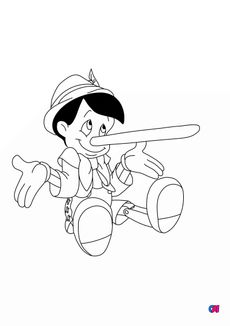Coloriage Pinocchio - Pinocchio assit