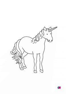 Coloriage Licornes - une grande licorne