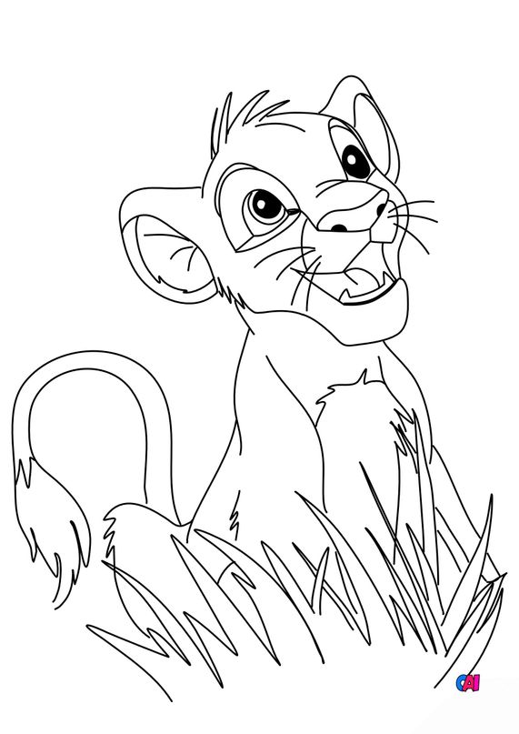  Coloriage  Roi  Lion  imprimer Simba jouant