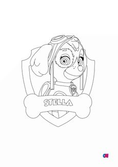 Coloriage Pat Patrouille - Stella - Badge