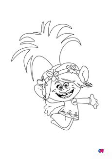 Coloriage Les Trolls - Poppy saute