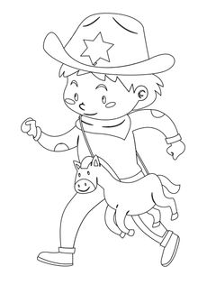 Coloriages de cowboys - Petit cowboy