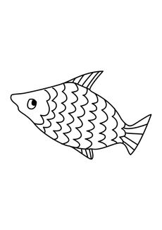 Coloriages d'animaux - jolie petit poisson
