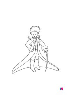 Coloriage Le petit Prince - Le petit prince en uniforme