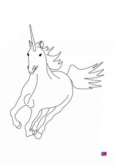 Coloriage Licornes - Licorne 2