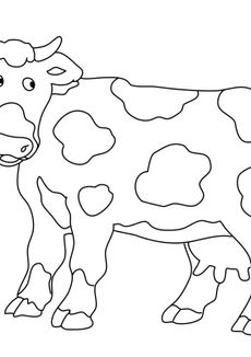 Coloriages d'animaux - Une vache