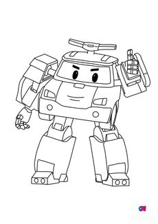 Coloriage Robocar - Poli robot