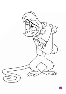 Coloriage Aladdin - Abu