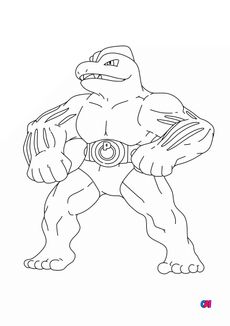 Coloriage Pokémon - 67 - Machopeur