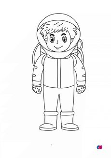 Coloriage astronautes et cosmonautes - Astronautes