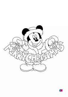 Coloriage de Noël - Noël - Mickey Joyeux Noël