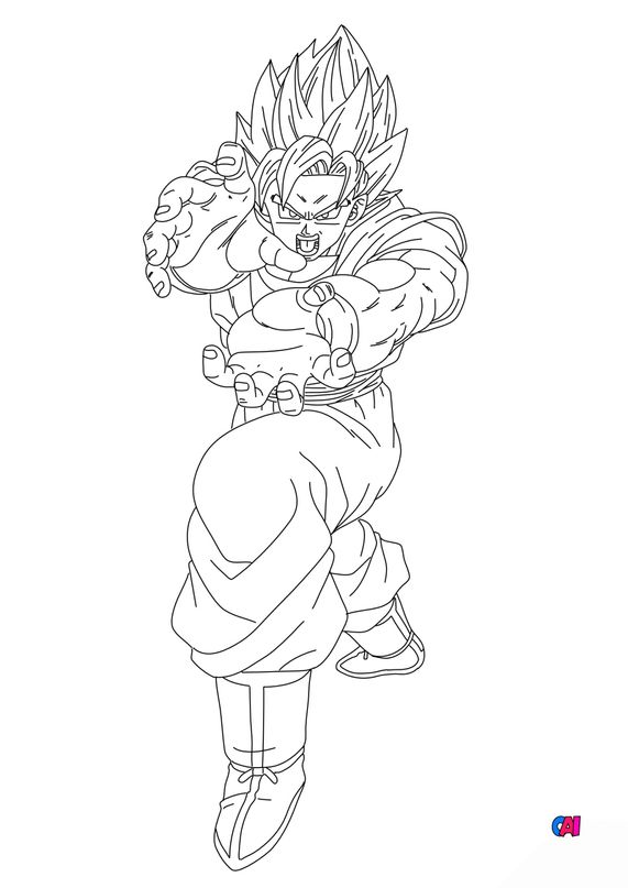  Coloriage  dragon ball z  imprimer San Goku  kamehameha