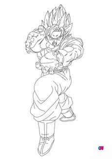 Coloriage dragon ball z - San Goku kamehameha