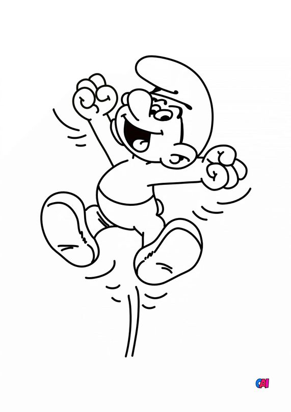 Coloriage Schtroumpfs A Imprimer Schtroumpf Joyeux