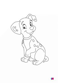 Coloriage les 101 dalmatiens - Dalmatien au collier rouge