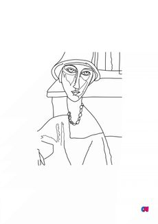 Coloriages de bâtiment et d'oeuvres d'art - Jeanne Hébuterne - Modigliani