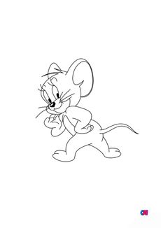 Coloriage Tom et Jerry - Jerry de dos