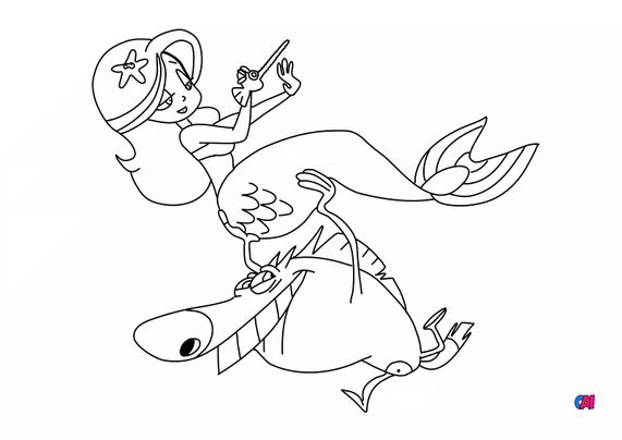 Coloriage de Zig et Sharko à imprimer  zig et marina