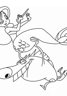 Coloriage de Zig et Sharko - zig et marina