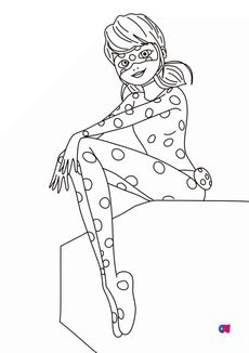 Coloriage Miraculous Ladybug - ladybug assise dehors