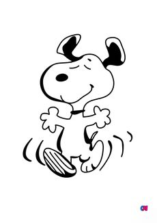 Coloriage Snoopy - Snoopy danse