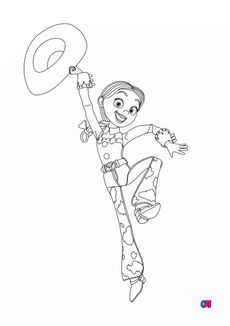 Coloriage Toy Story 4 - Jessie est contente