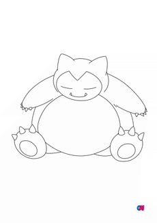 Coloriage Pokémon - Pokemon - 143 - Ronflex